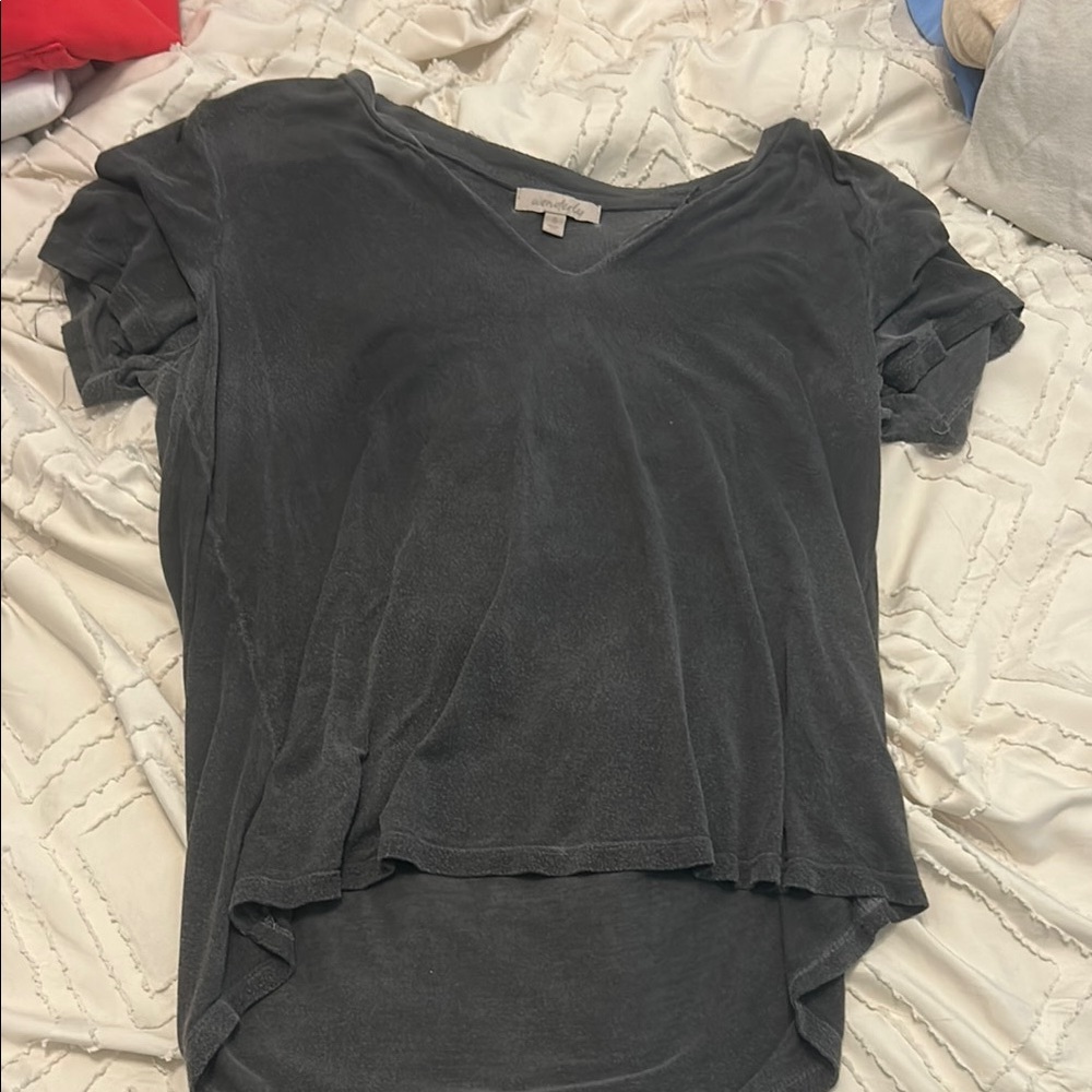 Women's Gray V-Neck Top